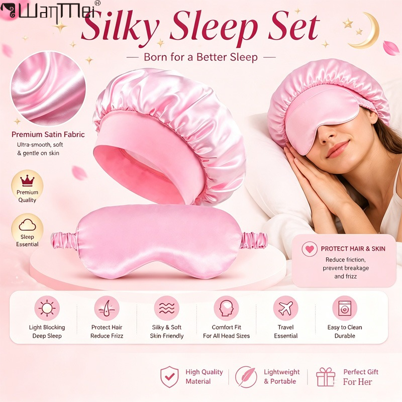 Satin Hair Bonnet - ﻿ Ensemble bonnet de nuit en