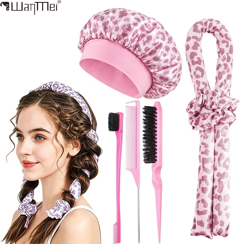 Satin Hair Bonnet - Ensemble de bigoudis sans chaleur en