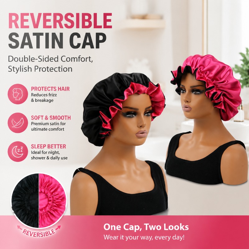 Bonnet de Douche Réversible en - Satin Hair Bonnet avis et prix