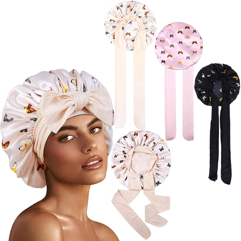 Nouveau bonnet en satin imprim - Satin Hair Bonnet avis et prix