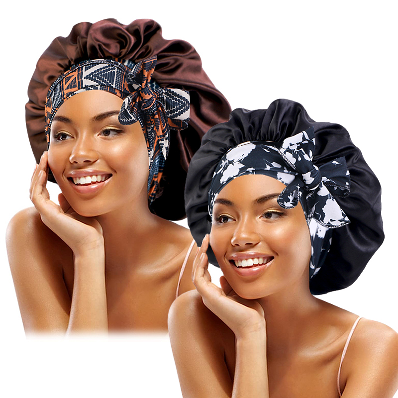 2 pièces/lot Boho imprimé band - Satin Hair Bonnet avis et prix